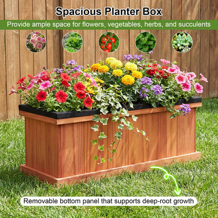 Dreamade Outdoor Raised Garden Bed 28” x 10” x 10” Pine Wood Planter Box