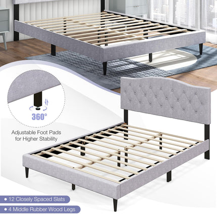 Dreamade Queen Size Upholstered Platform Bed