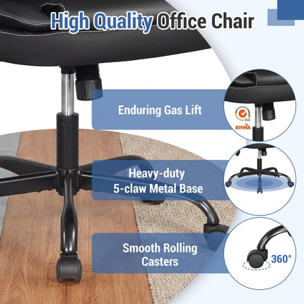 Dreamade Leather Ergonomic Computer Desk Chair with Rocking Function & Adjustable Height