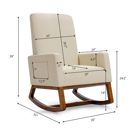 Dreamade Rocking Chair Upholstered Living Room Chair