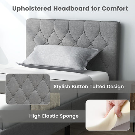 Dreamade Twin Size Upholstered Bed Frame