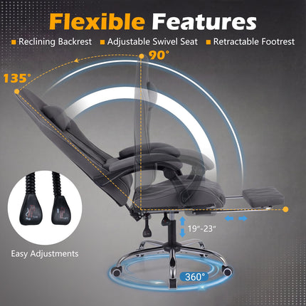 Dreamade Gaming Chair Height Adjustable Computer Chair with Headrest and Lumbar Support