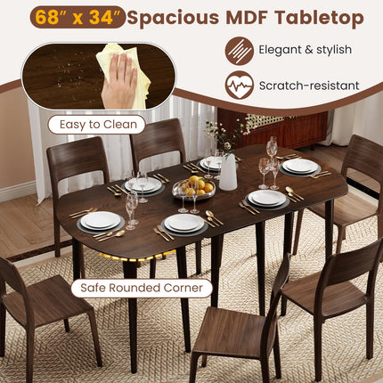 Dreamade Extendable Dining Table for 6-8 People 68" Farmhouse Kitchen Table
