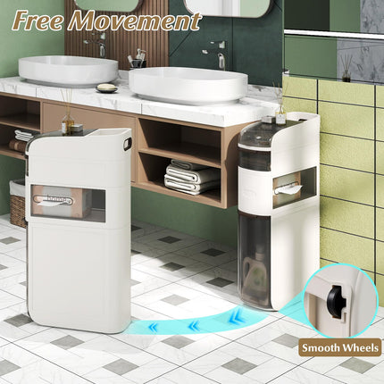 Dreamade 4-Tier Narrow Bathroom Storage Cabinet with Drawers and Tissue Box