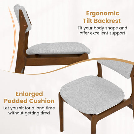 Dreamade Modern Padded Dining Chairs with Rubber Wood Legs Set of 2/4