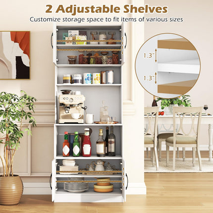 Dreamade 66" Kitchen Pantry Cabinet with Charging Station