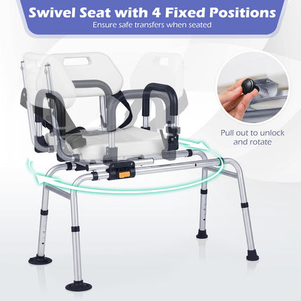 Dreamade Sliding Shower Chair with Swivel Seat