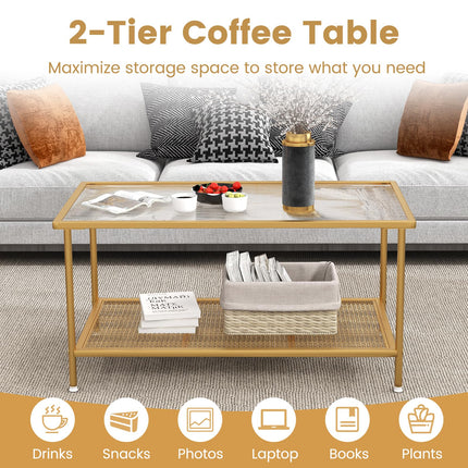 Dreamade 2-Tier Modern Coffee Table