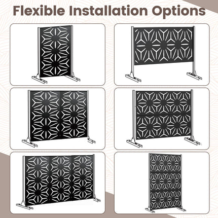 Dreamade 72''H x 48''W Freestanding Metal Privacy Screen with Stable Legs