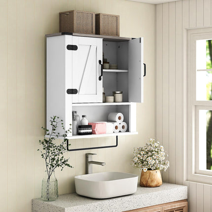 Dreamade Above Toilet Bathroom Wall Cabinet with Towel Bar