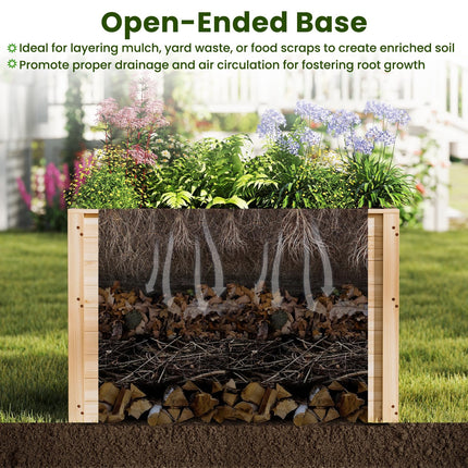 Dreamade Wood Raised Garden Bed for Patio Backyard