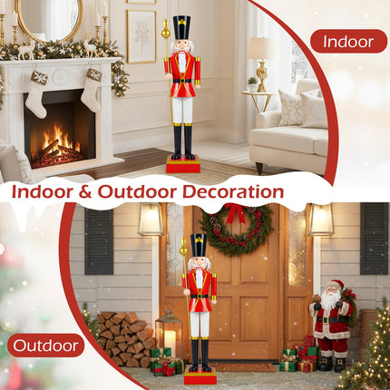 Dreamade 4' Christmas Nutcracker w/High Hat Beautiful Scepter Uniform & Boots