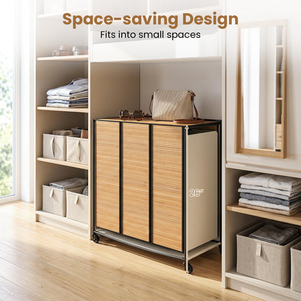 Dreamade Laundry Hamper Sorter 3 Section with Lid