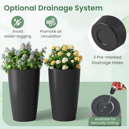 Dreamade 21” Tall Round Tapered All Weather Flower Pots Set of 2
