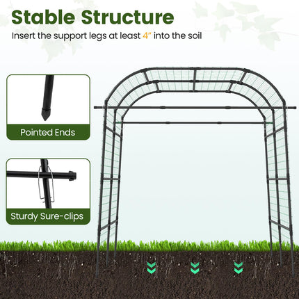 Dreamade Metal Garden Arch Trellis for Climbing Plants Outdoor