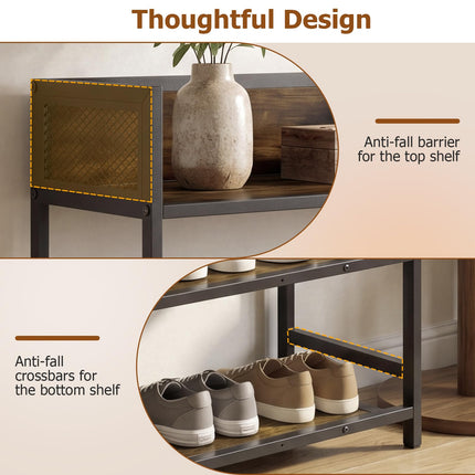 Dreamade 4-Tier Industrial Shoe Storage Organizer with Heavy Duty Metal Frame
