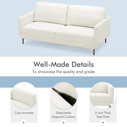 Dreamade Sofa Couch, for Bedroom, Reception Rooms, Chair & Loveseat(Grey & White)