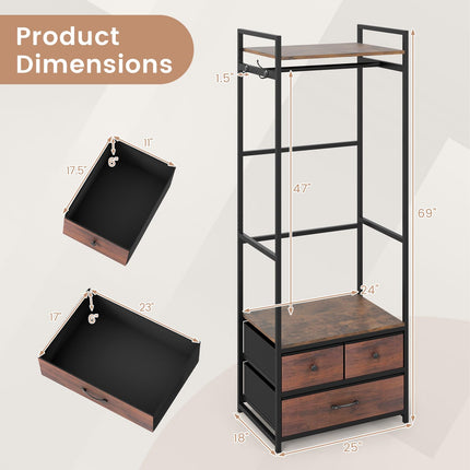 Dreamade Clothes Rack with Drawers for Living Room