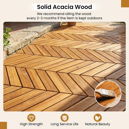 Dreamade 30 PCS Interlocking Patio Flooring Tiles with Drainage Base