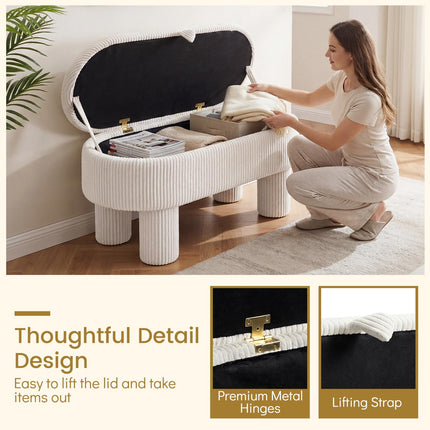 Dreamade 42'' Storage Ottoman Bench with Hidden Storage Compartment & Legs