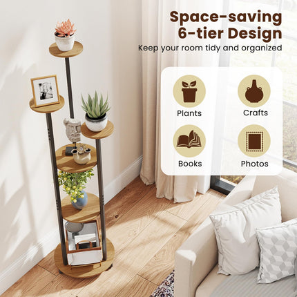 Dreamade 57'' Tall Plant Stand Indoor with Lights & Wheels