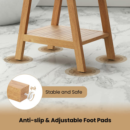Dreamade Teak Shower Bench with Shelf