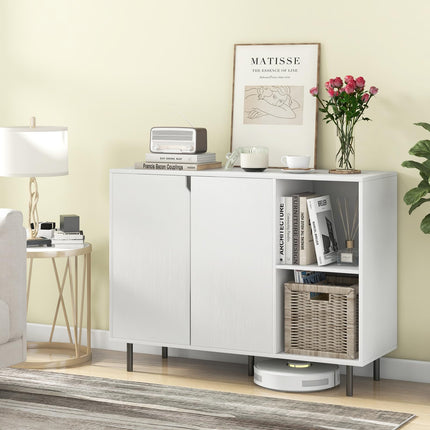 Dreamade Buffet Cabinet with Storage, Wooden Sideboard with 2-Door Cabinet, 2 Cubes