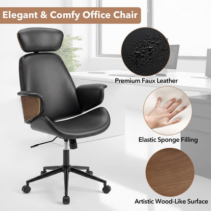 Dreamade Ergonomic High Back Faux Leather Executive Chair with Headrest