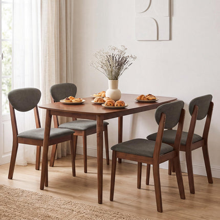 Dreamade Mid-Century Modern Kitchen Table and Upholstered Chairs Set for 4