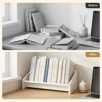 Dreamade Wood Desktop Bookshelf Tilting Tabletop Bookcase