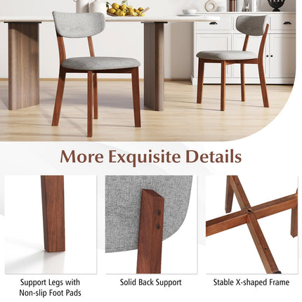 Dreamade Wood Dining Chairs Set of 2, Farmhouse Wooden Dining Room Chair with Cushion Seat