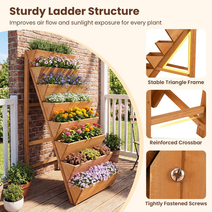 Dreamade 8-Tier Wooden Vertical Raised Garden Bedwith Legs