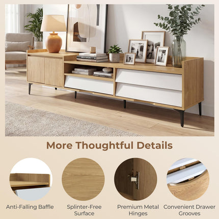 Dreamade Modern TV Stand for 80" Television with Open Shelf