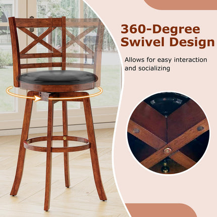 Dreamade 30.5 Inch Bar Height Chairs Stools Set of 2/4 with PU Faux Leather Upholstered Seat