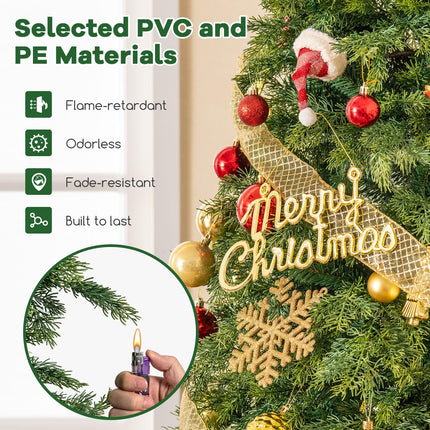Dreamade 6ft Artificial Christmas Tree, Unlit Green Hinged Xmas Full Tree with 721 Lush Branch Tips