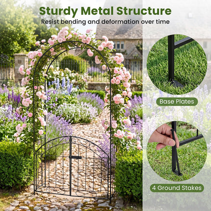 Dreamade 79" H x 39" W Garden Arch with Gate
