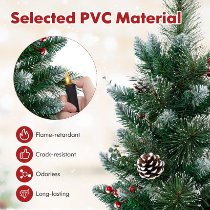 Dreamade 3ft Pre-Lit Mini Tabletop Christmas Tree with 20 Warm White LED Lights, 8 Modes, Timer, 81 PVC & Pine Needles
