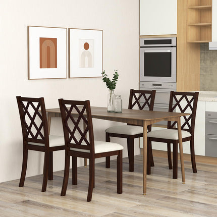 Dreamade Wood Dining Chairs Set of 2, Farmhouse Kitchen Chair with Rubber Wood Legs, Max Load 400 Lbs