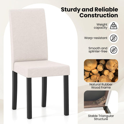 Dreamade Upholstered Dining Chair Set of 2/4 Mid Century Modern Fabric Kitchen Chairs with Thick Padded Seat