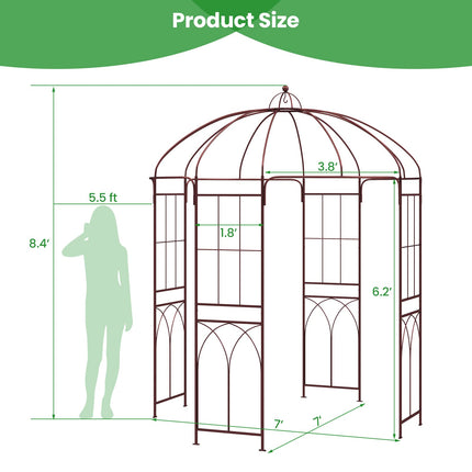 Dreamade Birdcage Shape Garden Arbor, 8.4ft High x 7ft Wide