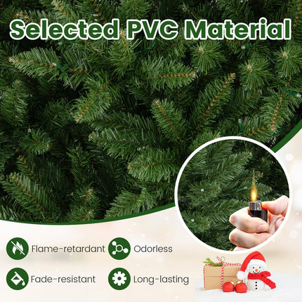 Dreamade 12ft Pre-Lit Artificial Christmas Tree with 360° Quick Power Connector