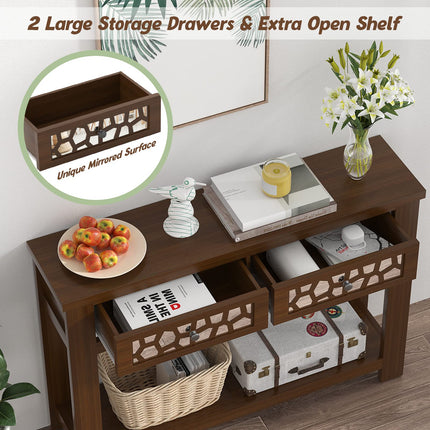 Dreamade 2-Tier Console Table with Drawers