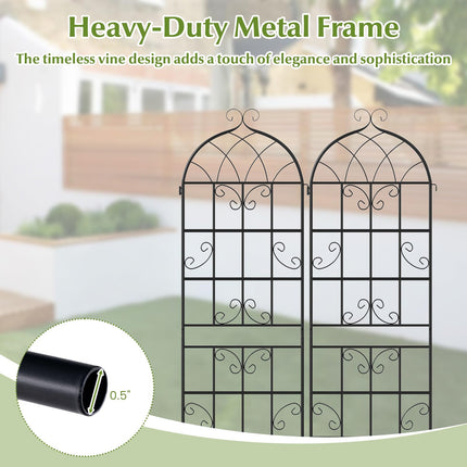 Dreamade 2/4 Packs 71"x20"/86"x20" Metal Garden Trellis for Outdoor Climbing Plants
