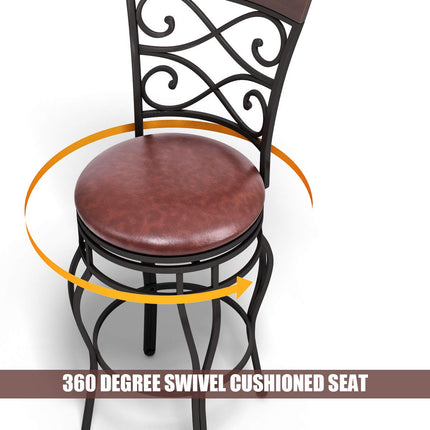 Dreamade Bar Stools Set of 2, 360 Degree Swivel, 30" Counter Height Bar Stools