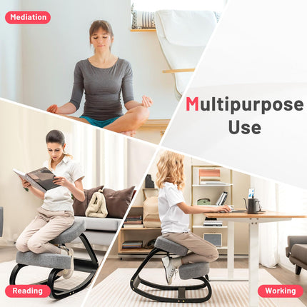 Dreamade Kneeling Chair, Wood Posture Chair