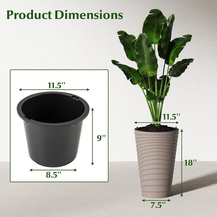 Dreamade 18" Tall Flower Pot Set of 2 Modern Decorative Planter Pots