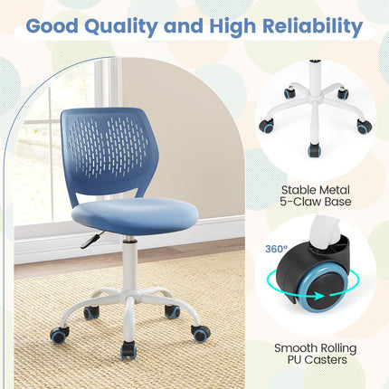 Dreamade Kids Desk Chair, Children Armless Study Chair with Adjustable Height, for Girls Boys Teens
