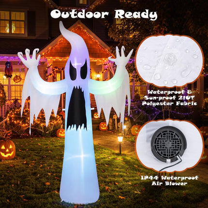 DREAMADE 7.7 FT Halloween Inflatable Ghost Lighted Yard Decoration