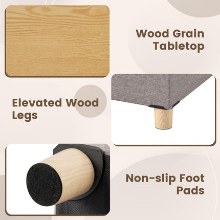 Dreamade 18 Inches Ottoman with Storage and Rubber Wood Legs