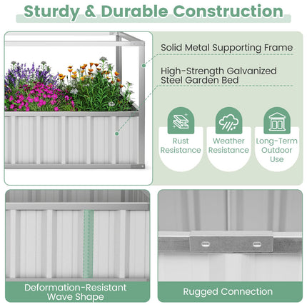 Dreamade 69”x36”x28” Raised Garden Bed with Cover, 16.5 Cu.Ft Galvanized Steel Planter Box Kit